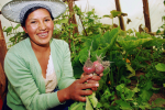 Bolivialainen Jhaneth Rojas kasvihuoneessaan