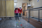 Fysioterapiapotilas SPR:n tukemalla klinikalla Syyriassa