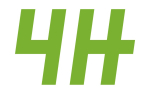 Logo, jossa lukee vihreällä 4H.