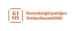 Logo, jossa neliössä kirjaimet KIOS ja teksti Kansalaisjärjestöjen ihmisoikeussäätiö.