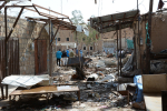 Pommitettuja taloja Jemenissä