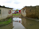 Taloja ja tulvavettä Sambiassa