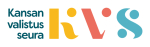 Logo, jossa teksti Kansanvalistusseura ja värilliset kirjaimet KVS.