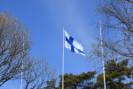 Suomen lippu ja puita
