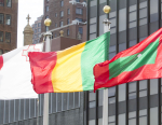 Malin lippu kahden muun lipun välissä