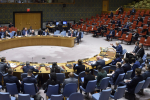Yleiskuva YK:n turvallisuusneuvoston istuntosalista