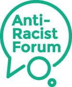 Logo, jossa vihreässä puhekuplassa teksti Anti-Racist Forum.