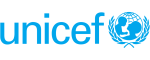 Logo, jossa sininen teksti unicef, ja kuvio, jossa aikuinen ja lapsi.