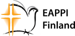 Logo, jossa kyyhky ja teksti EAPPI Finland