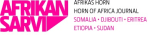 Logo, jossa lukee Afrikan sarvi.