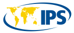 Logo, jossa maailman kartta ja teksti IPS.