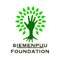 Logo, jossa puu ja teksti Siemenpuu foundation.